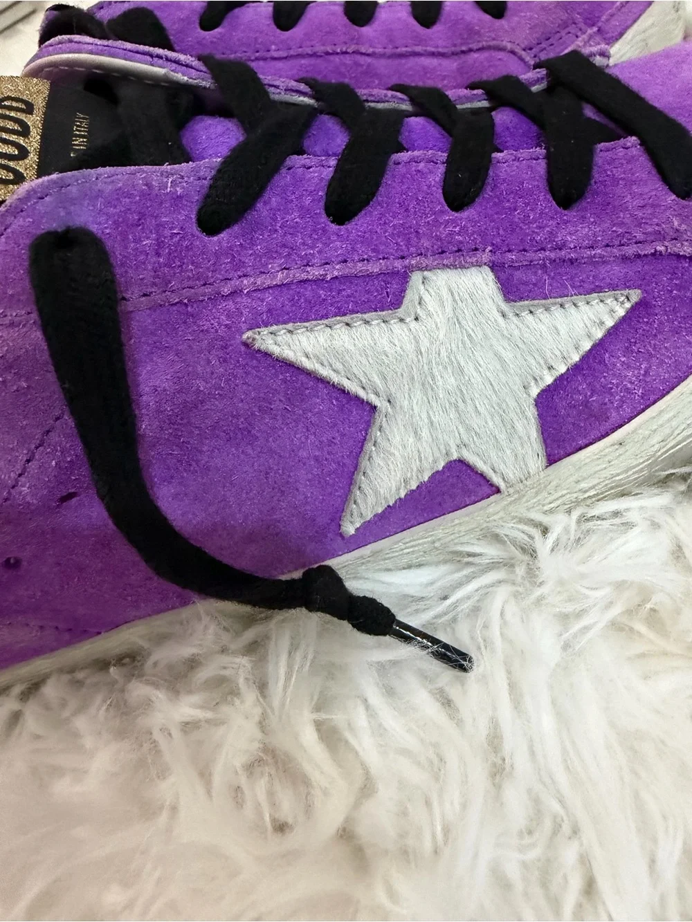 Golden Goose Purple Suede Star Sneakers with Black Laces Size 36 US 6